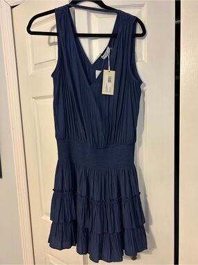 Ramy Brook Navy V-Neck Sleeveless Dress